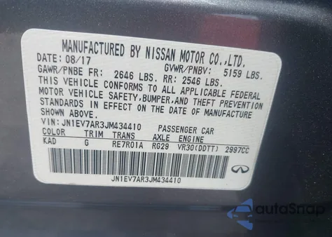 2018 Infiniti Q50 3.0T Sport из США, поврежденный, VIN JN1EV7AR3JM434410